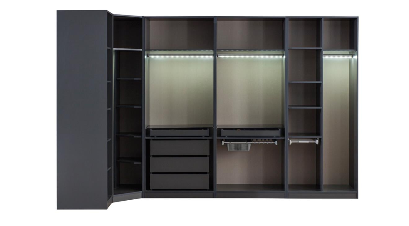 Bronze Antrasit Köşe Dolap