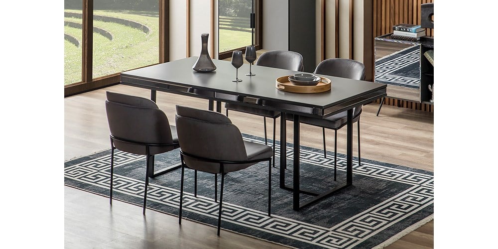 Bronze Antrasit Yemek Masası