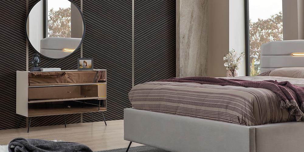 Bronze Aytaşı  Aynalı Şifonyer