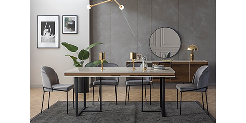 Bronze Aytaşı Yemek Masası