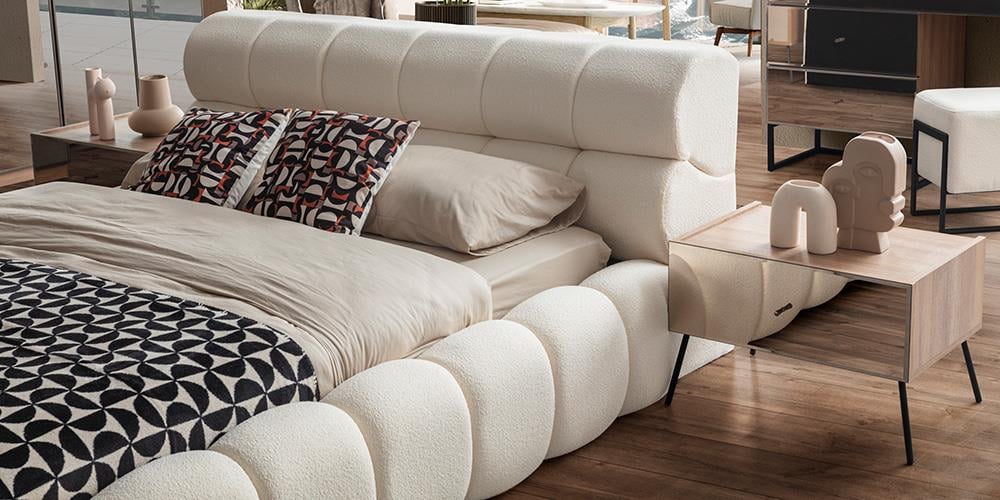 Bronze Beyaz Bazalı Karyola