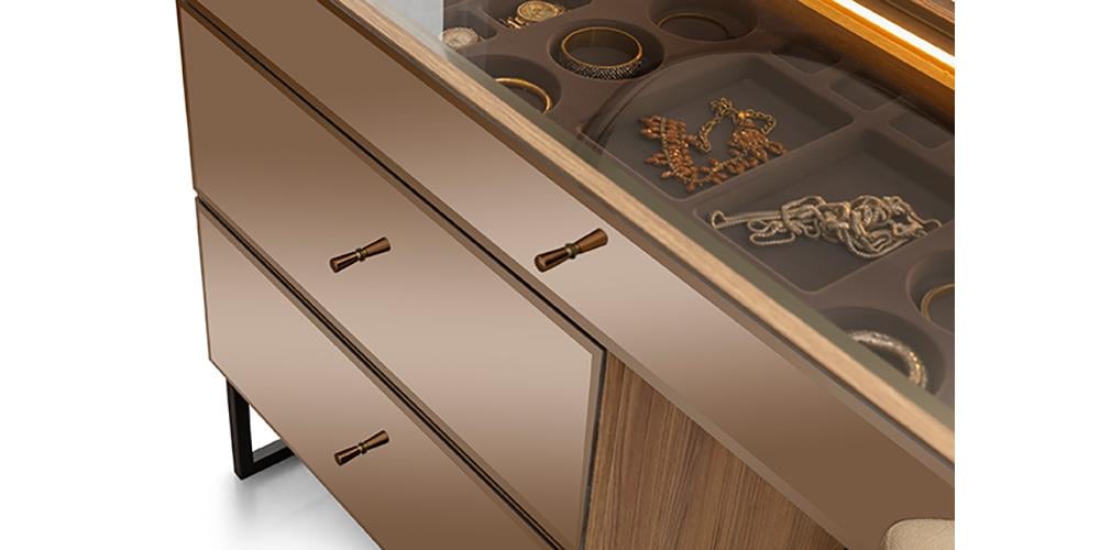 Bronze Ceviz 6 Kapaklı Yatak Odası 