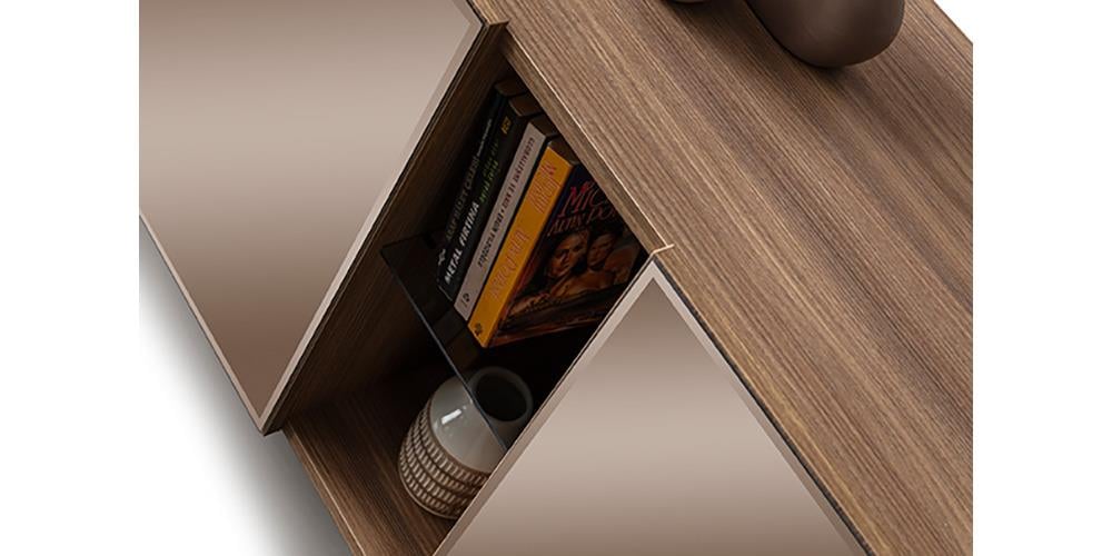 Bronze Ceviz Aynalı Konsol