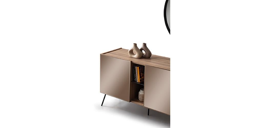 Bronze Ceviz Aynalı Konsol