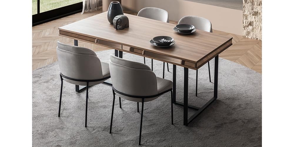 Bronze Ceviz Yemek Masası