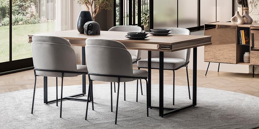 Bronze Ceviz Yemek Masası