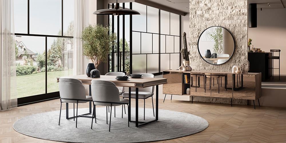 Bronze Ceviz Yemek Odası