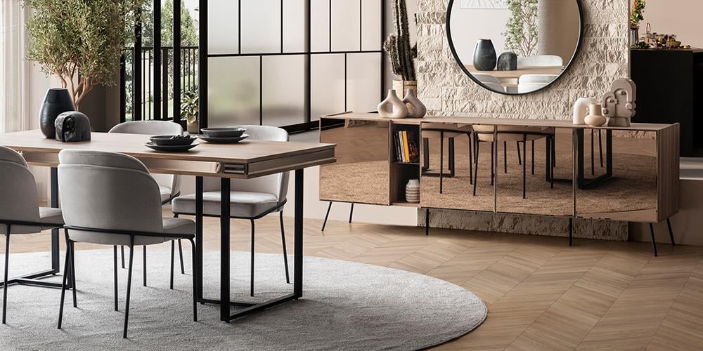 Bronze Ceviz Yemek Odası