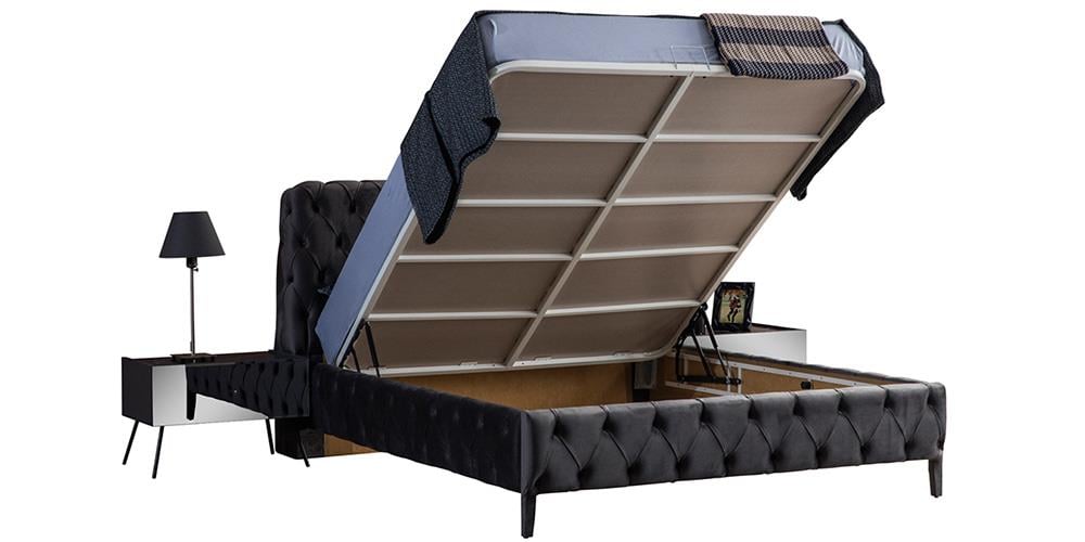 Bronze Kapitoneli Bazalı Karyola 