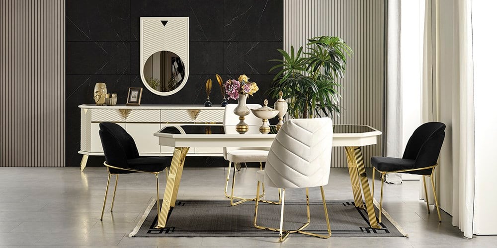 City Gold Ayaklı Yemek Masası