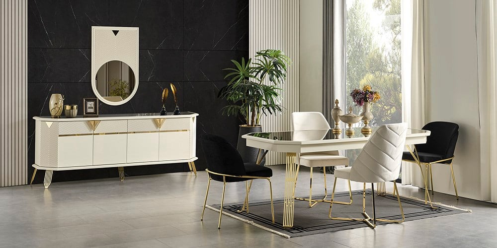 City Gold Ayaklı Yemek Odası