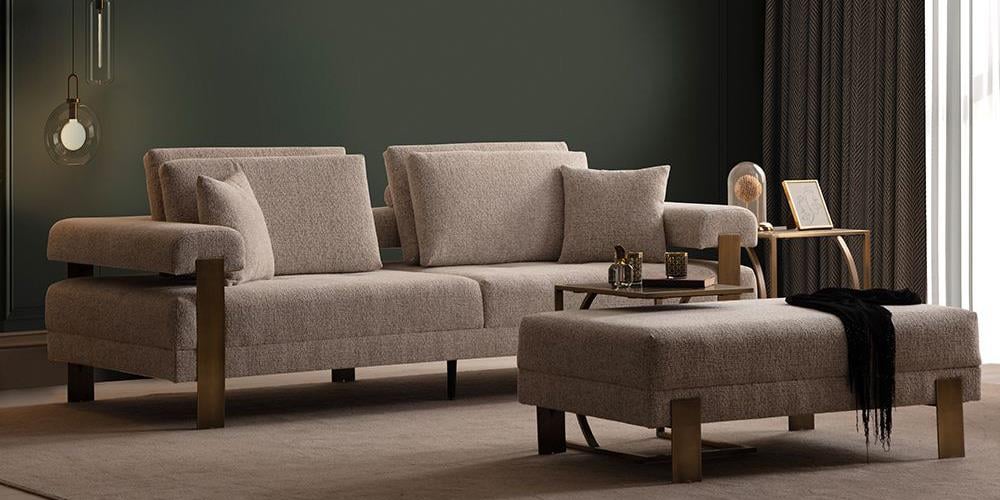 Deep Living Antik Yataklı Üçlü Koltuk
