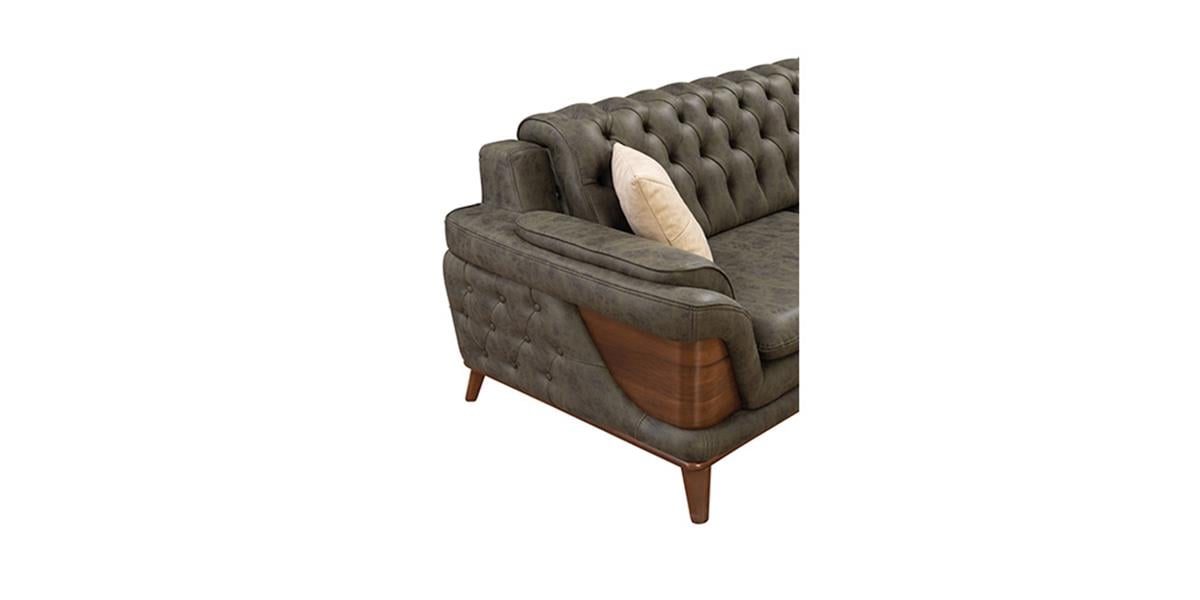 Deniz Yeşil Üçlü Koltuk