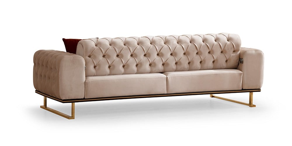 Elegance Gold Ayaklı Üçlü Koltuk