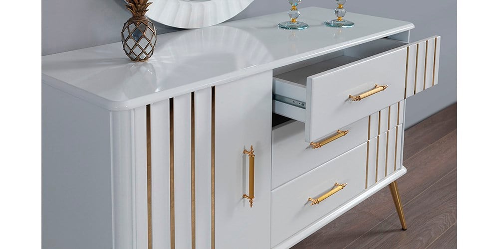 Erva Gold Aynalı Şifonyer