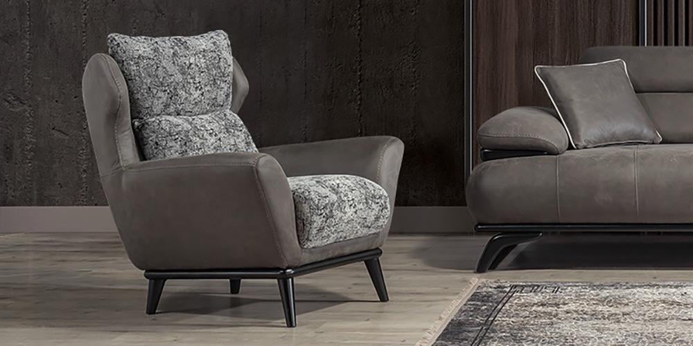 Falcon Antrasit Dinlenmeli/Sehpalı Koltuk Takımı