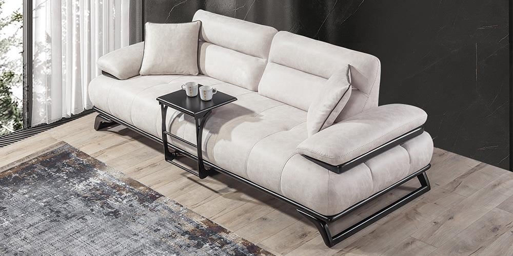 Falcon Antrasit Dinlenmeli/Sehpalı Koltuk Takımı