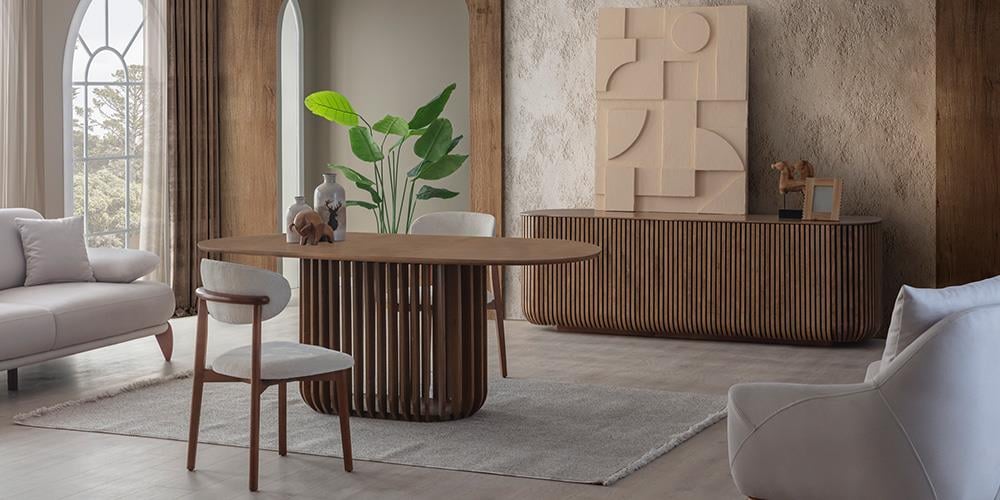 Fold Ceviz Yemek Masası