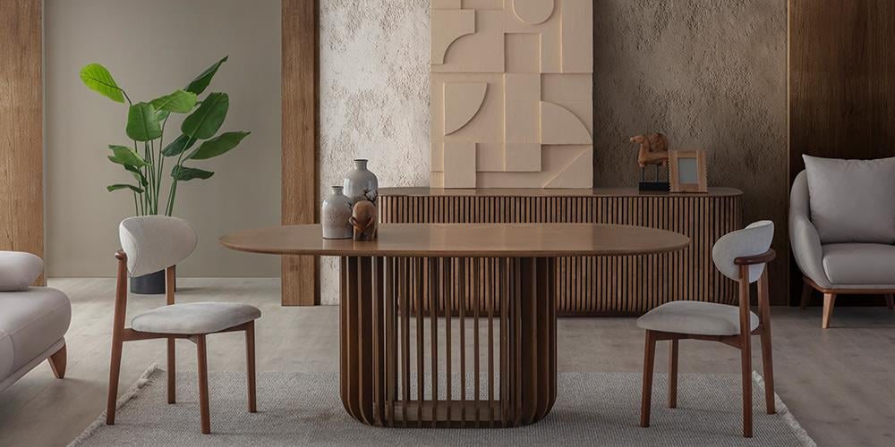 Fold Ceviz Yemek Masası