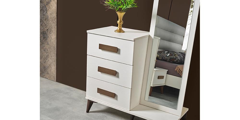 Hazal Beyaz Kapaklı Yatak Odası 