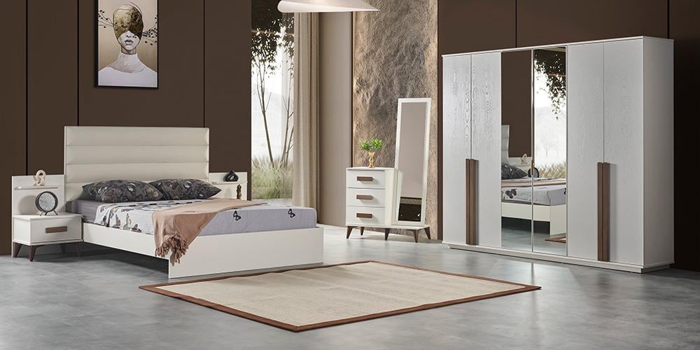 Hazal Beyaz Kapaklı Yatak Odası 