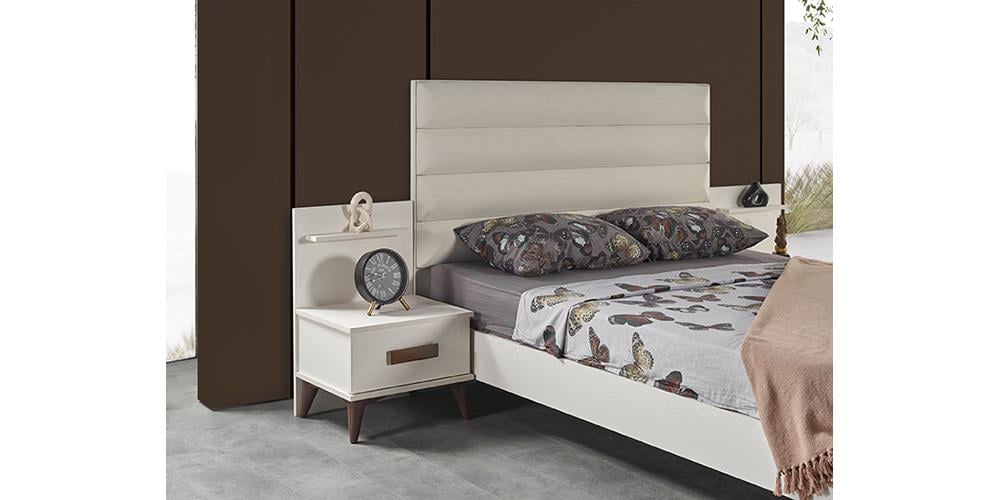 Hazal Beyaz Kapaklı Yatak Odası 