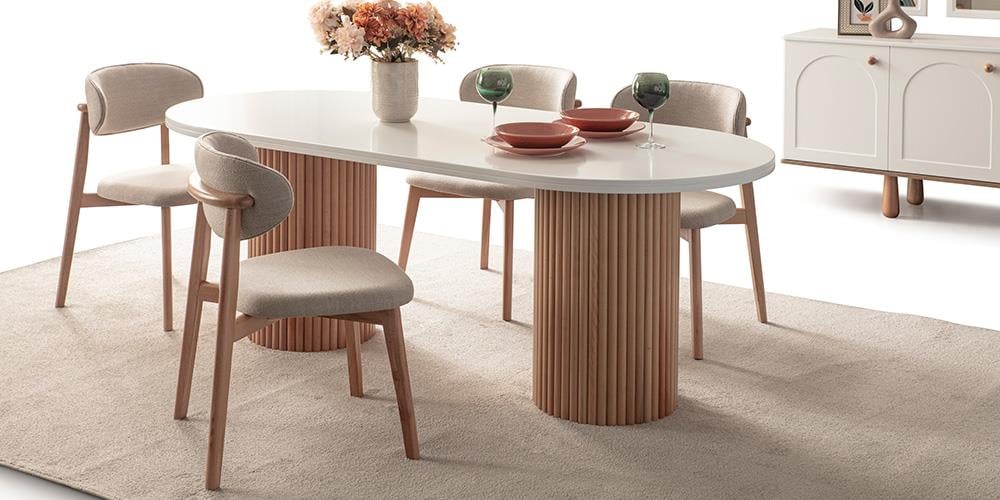 Henna Beyaz Yemek Odası