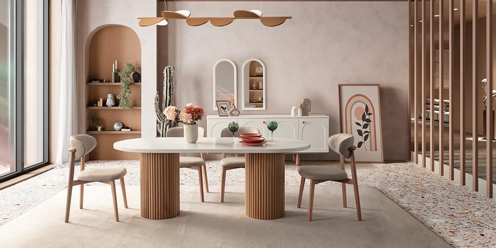 Henna Beyaz Yemek Odası