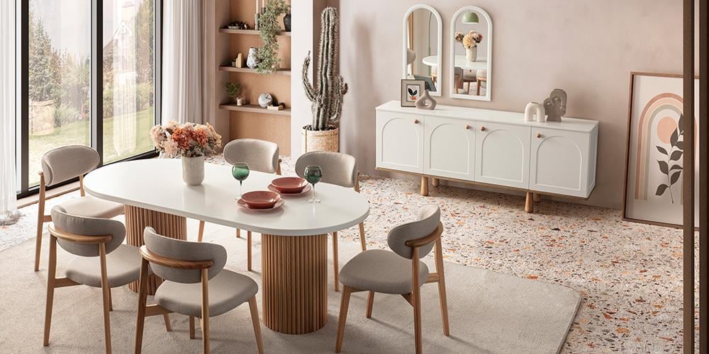 Henna Beyaz Yemek Odası