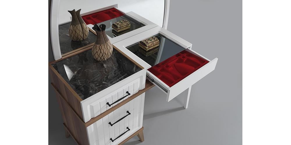 İpek Ceviz-Beyaz Yatak Odası