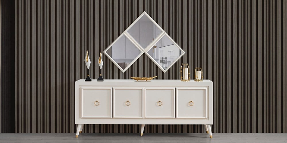 Liza Beyaz Yemek Odası