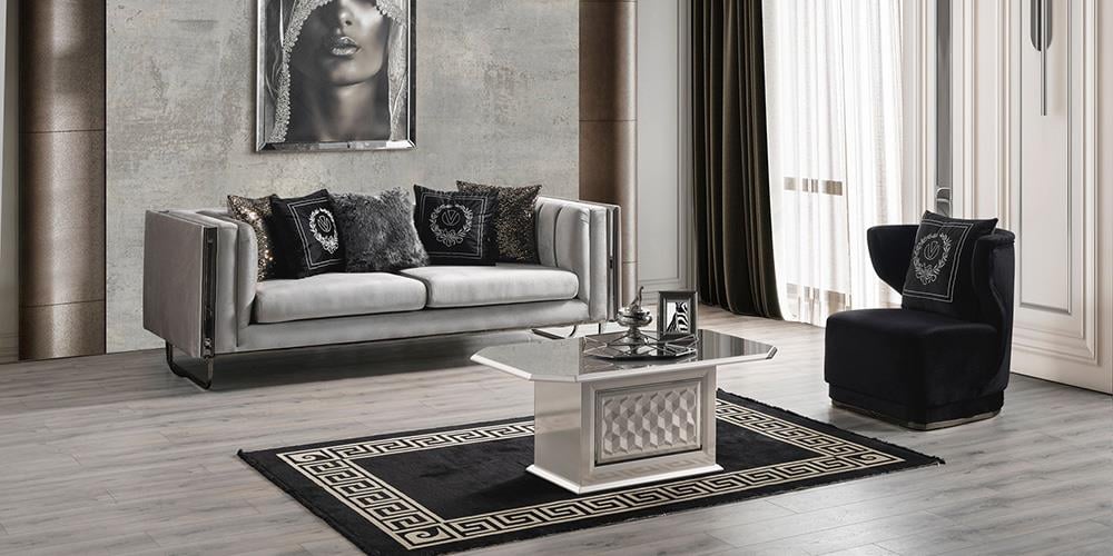 Lounge White Üçlü Koltuk