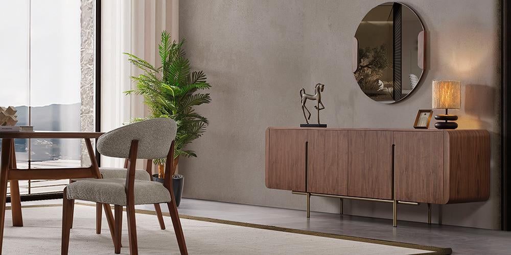 M30 Ceviz Aynalı Konsol