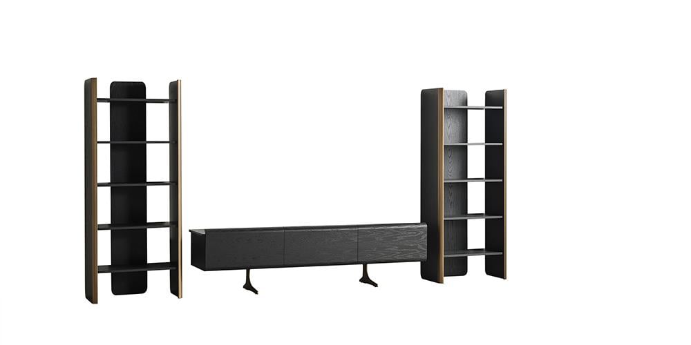 M42 Raflı Siyah TV Ünitesi