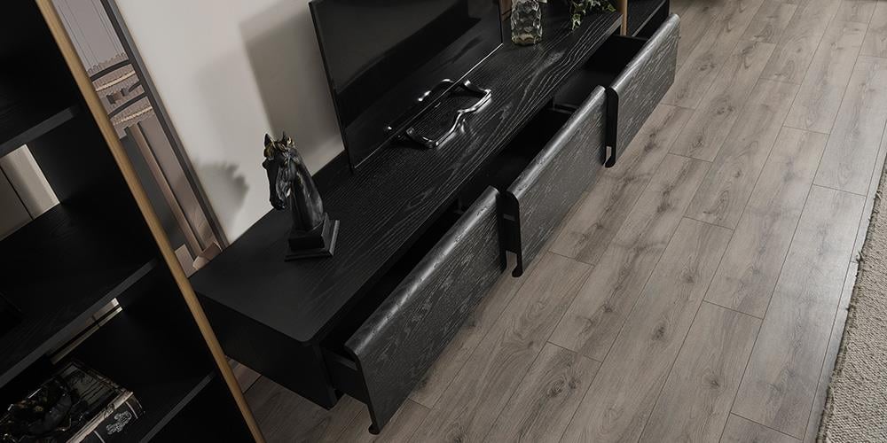 M42 Raflı Siyah TV Ünitesi