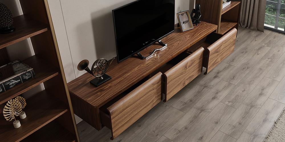 M43 Raflı Ceviz TV Ünitesi 