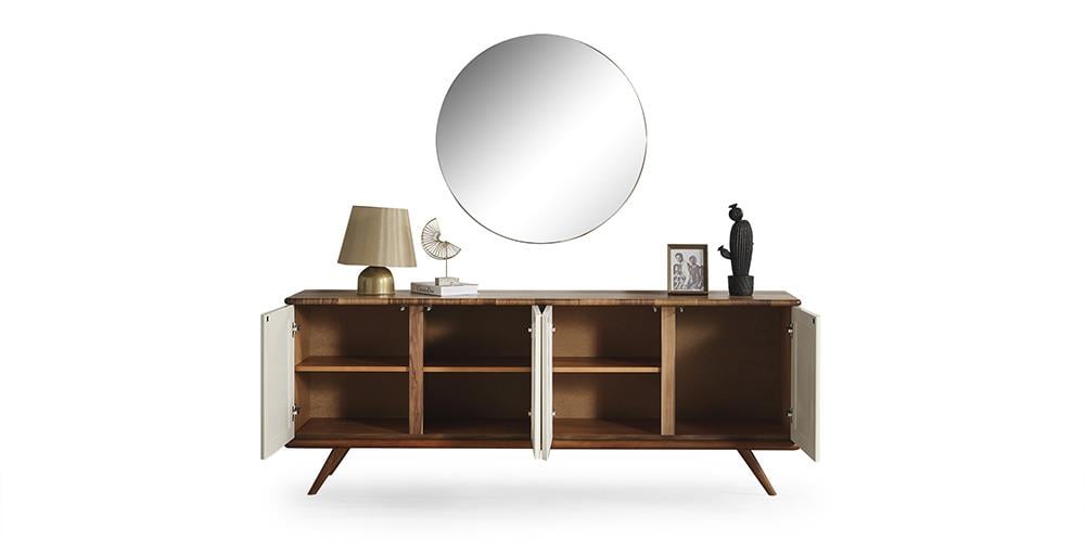 M44 Krem Aynalı Konsol