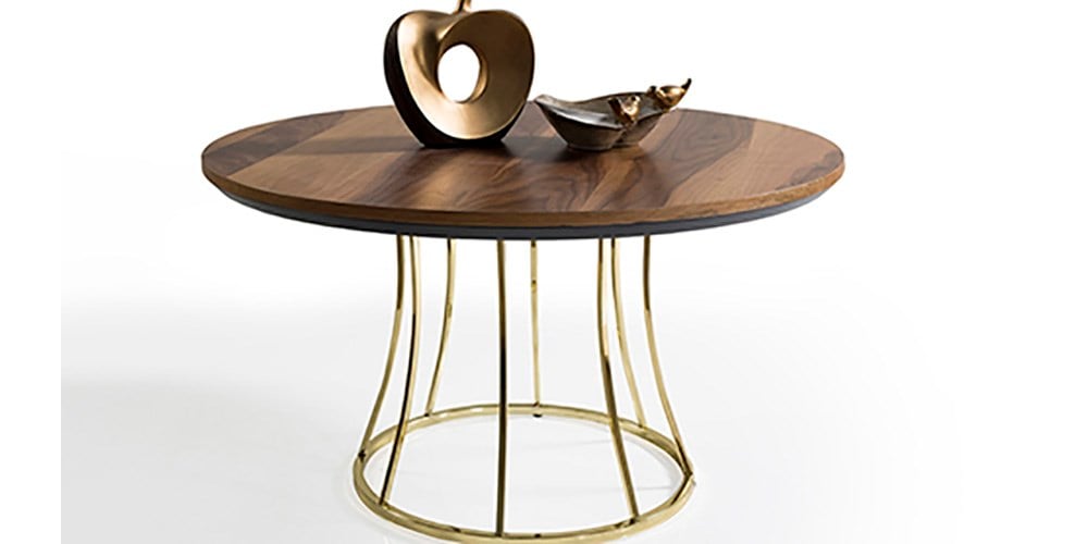 M72 Ceviz Gold Ayaklı Orta Sehpa