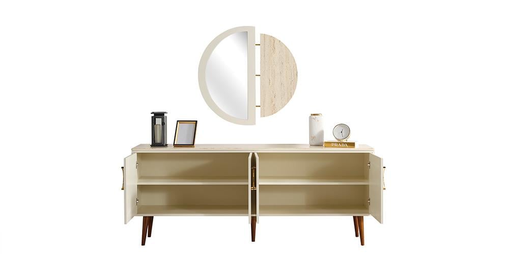 M75 Aynalı Mermer Konsol