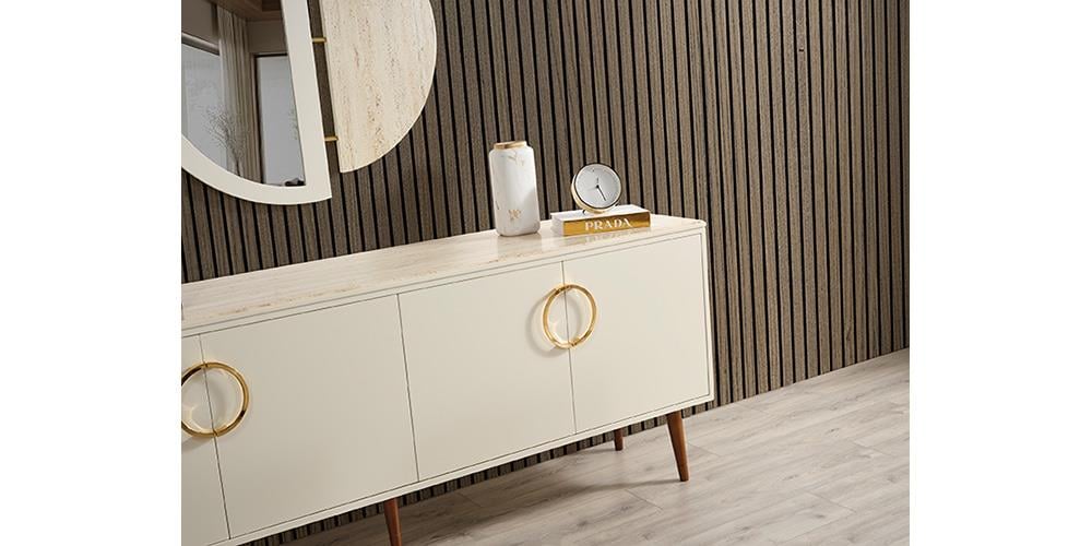 M75 Aynalı Mermer Konsol