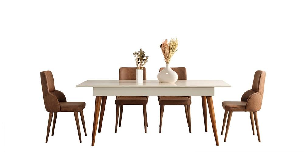 M75 Beyaz Yemek Odası Takımı