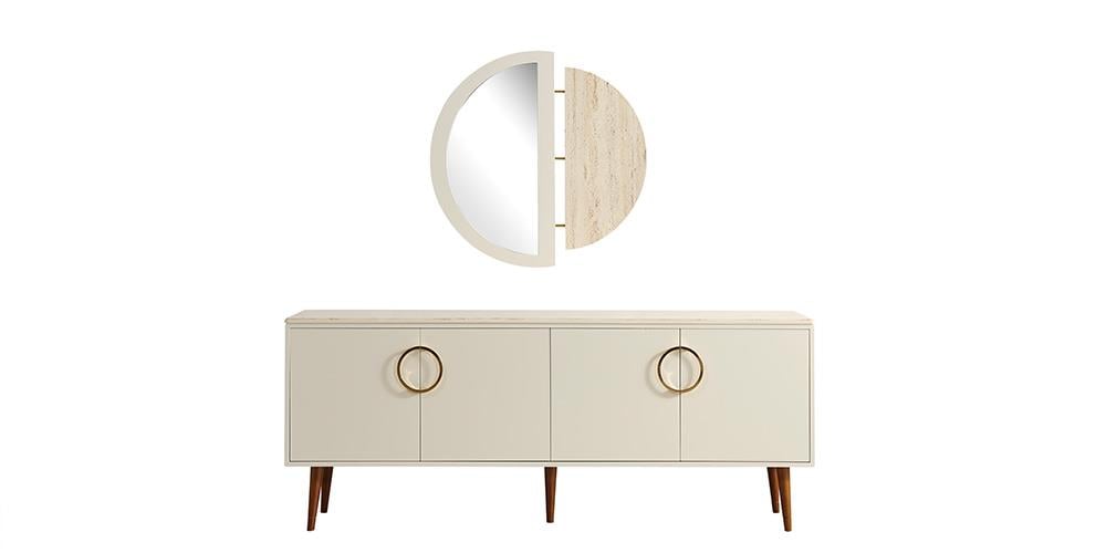 M75 Beyaz Yemek Odası Takımı