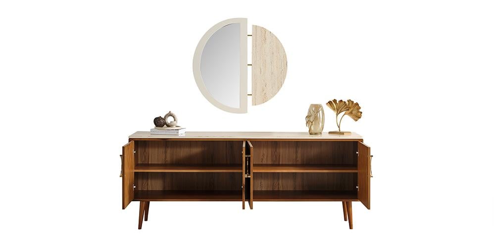 M76 Aynalı Mermer Konsol