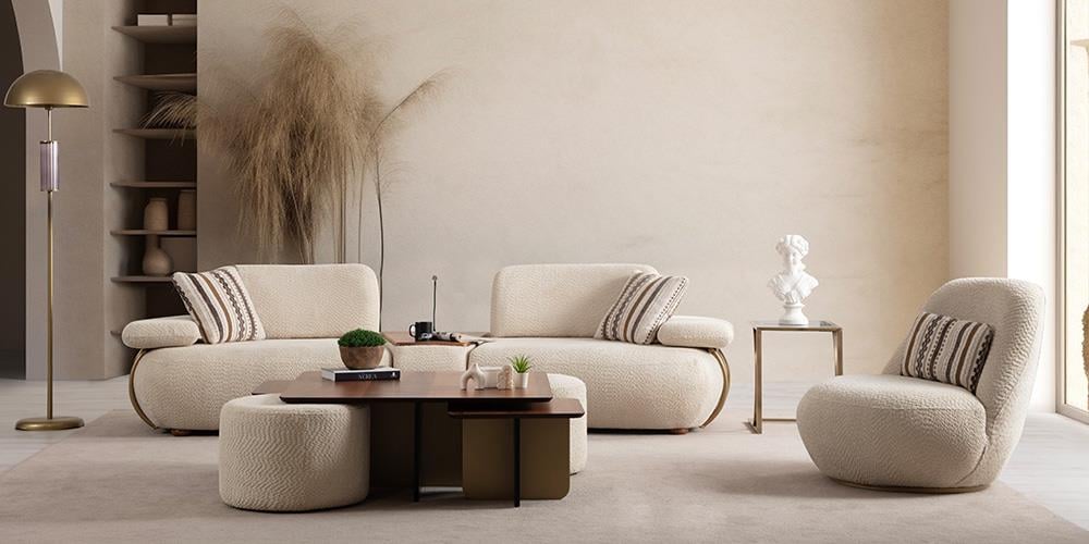 Madrid Sehpalı Üçlü Koltuk