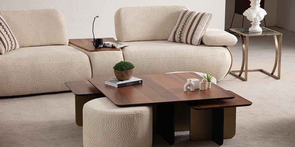 Madrid Sehpalı Üçlü Koltuk