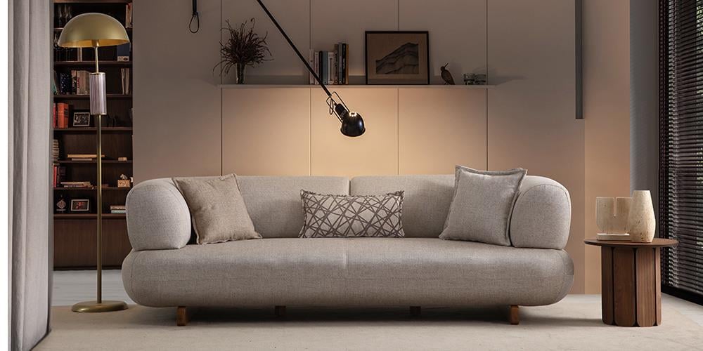 Manetti Premium Keten Üçlü Koltuk