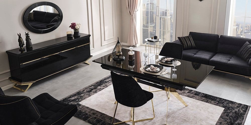 Maserati Gold Ayaklı Yemek Odası