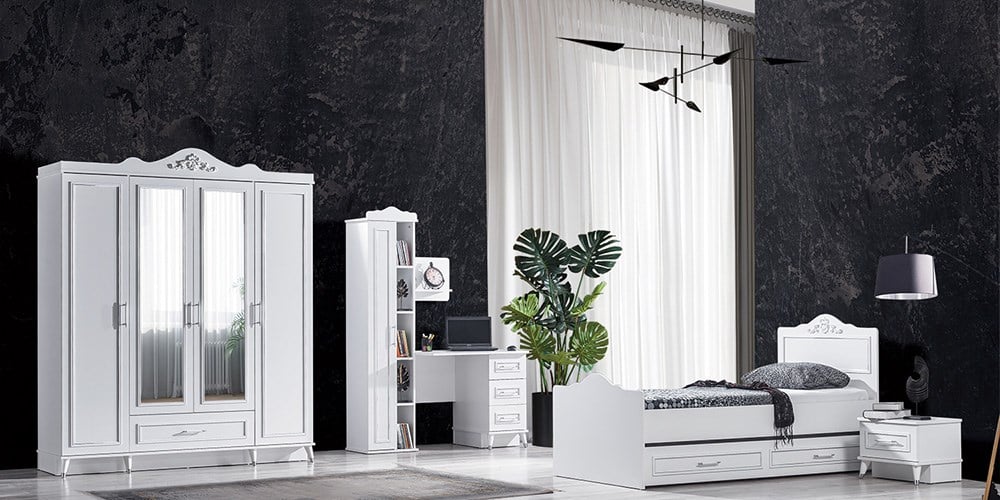 Miray Beyaz Kapaklı Genç Odası