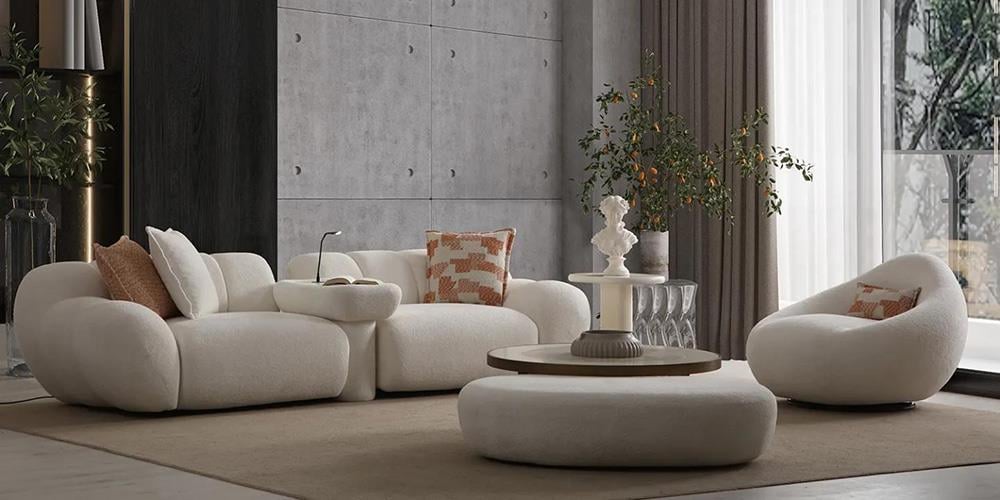 Molivo Sehpalı Üçlü Koltuk