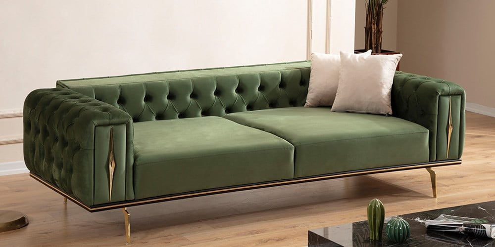 Natura Gold Ayaklı Üçlü Koltuk